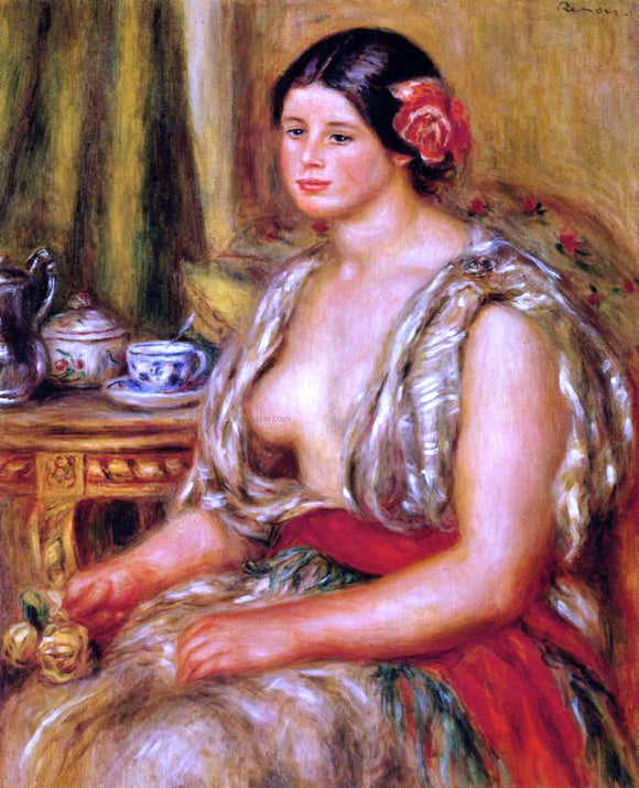  Pierre Auguste Renoir Young Woman Seated in an Oriental Costume - Canvas Art Print