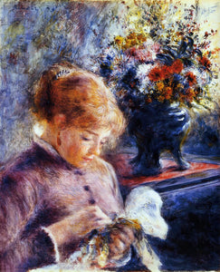  Pierre Auguste Renoir Young Woman Sewing - Canvas Art Print