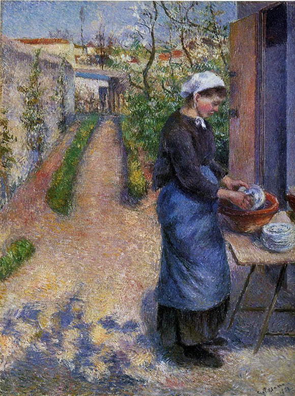  Camille Pissarro Young Woman Washing Plates - Canvas Art Print