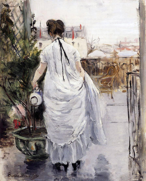  Berthe Morisot Young Woman Watering a Shrub - Canvas Art Print