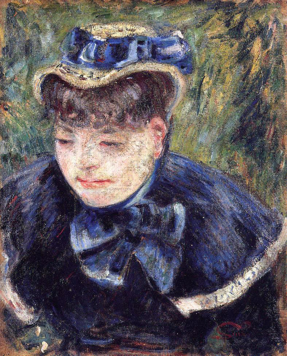 Armand Guillaumin Young Woman with a Blue Cape and Scarf - Canvas Art Print