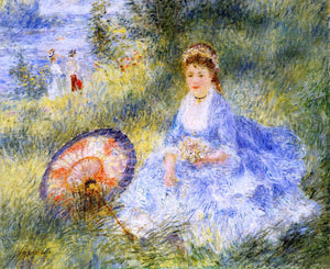  Pierre Auguste Renoir Young Woman with a Japanese Umbrella - Canvas Art Print