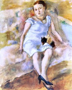  Jules Pascin Young Woman with a Little Dog - Canvas Art Print
