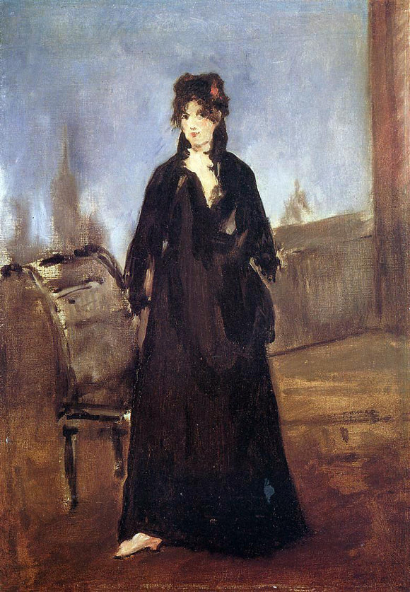  Edouard Manet Young Woman with a Pink Shoe (also known as Portrait of Bertne Morisot) - Canvas Art Print