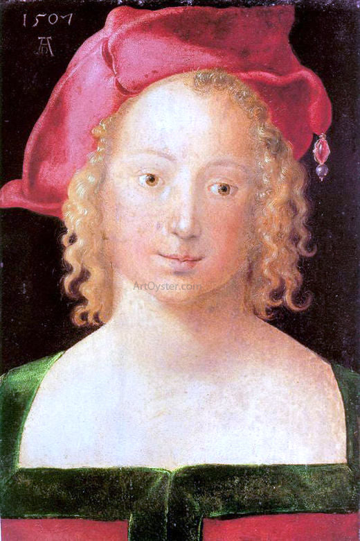  Albrecht Durer Young Woman with a Red Beret - Canvas Art Print