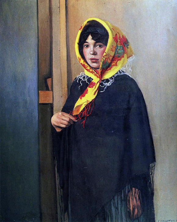  Felix Vallotton Young Woman with Yellow Scarf - Canvas Art Print