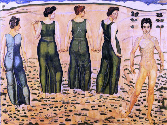  Ferdinand Hodler Youth Admired by Women (I) - Canvas Art Print