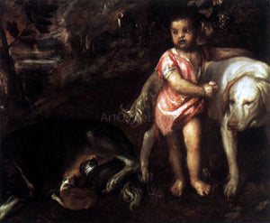  Titian Youth with Dogs - Canvas Art Print