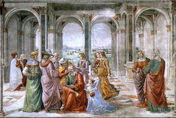  Domenico Ghirlandaio Zacharias Writes Down the Name of his Son - Canvas Art Print