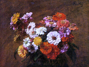  Henri Fantin-Latour Zinnias in a Vase - Canvas Art Print