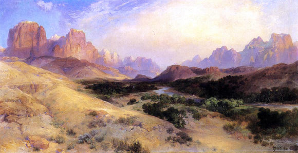  Thomas Moran Zion Valley, South Utah - Canvas Art Print